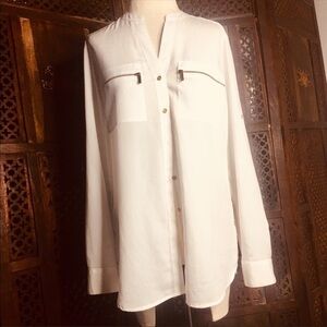 Calvin Kline white with gold blouse